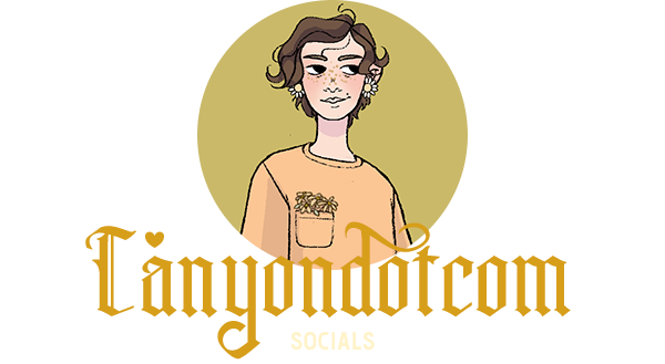 Mod Canyondotcom's profile picture featuring a drawing of an individual with short brown hair and a tan t-shirt with flowers in their chest pocket, with their role: Socials.